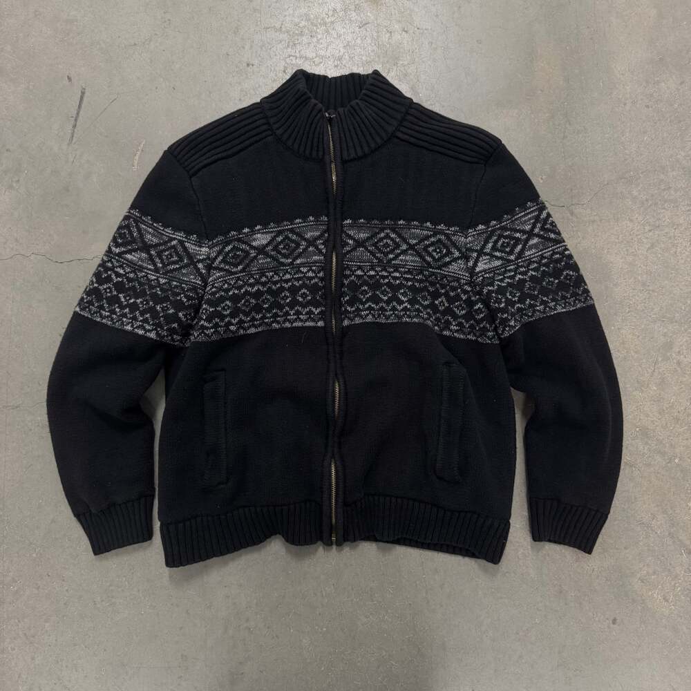 Outdoor Life Nordic Knit Zip-Up Sweater Jacket Size L